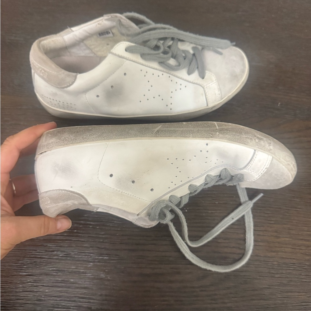 Golden Goose White and Gray Sneakers - Picture 4 of 10